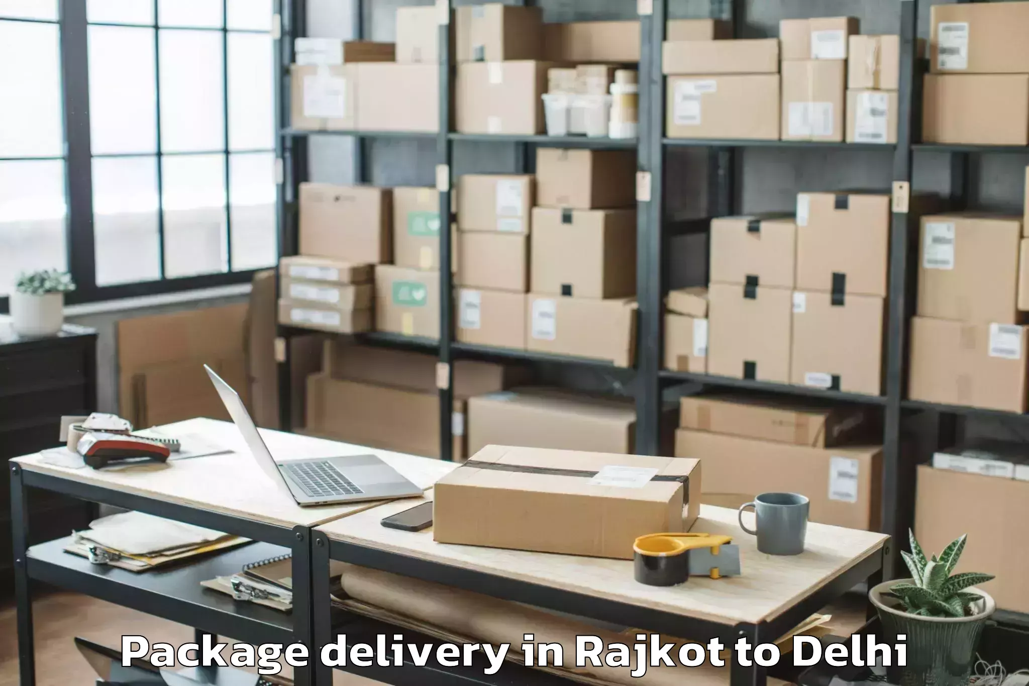 Hassle-Free Rajkot to Badarpur Package Delivery